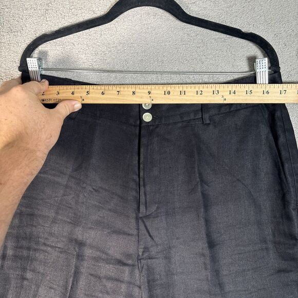 Lauren Ralph Lauren Women Size 12 100% Linen Dress Pants Navy Blue Pleated Front - Picture 4 of 10